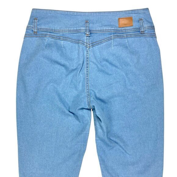 Quarry Core Skinny Ankle Jeans Women 12 Blue Light Wash Push-Up Hi Waisted Chic - Picture 7 of 16